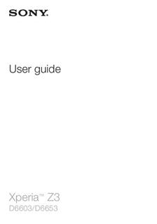 Sony Xperia Z3 manual. Smartphone Instructions.
